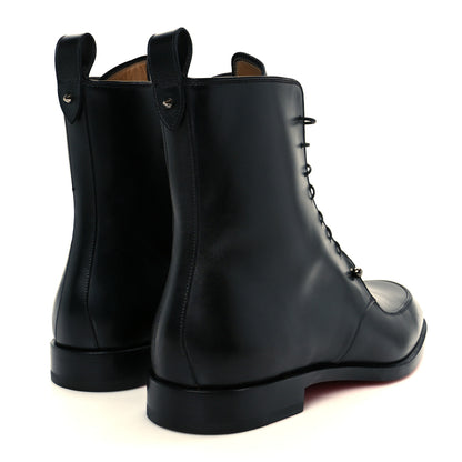 Christian Louboutin Patine Calfskin Mens Ajmone Flat Boots 43 Black 5 of 10