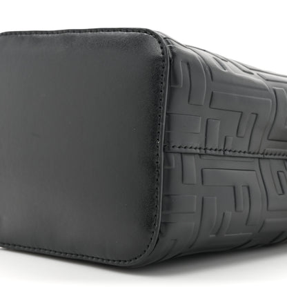 Fendi Vitello Liberty F is Fendi FF 1974 Embossed Mini Mon Tresor Bucket Bag Black 9 of 12