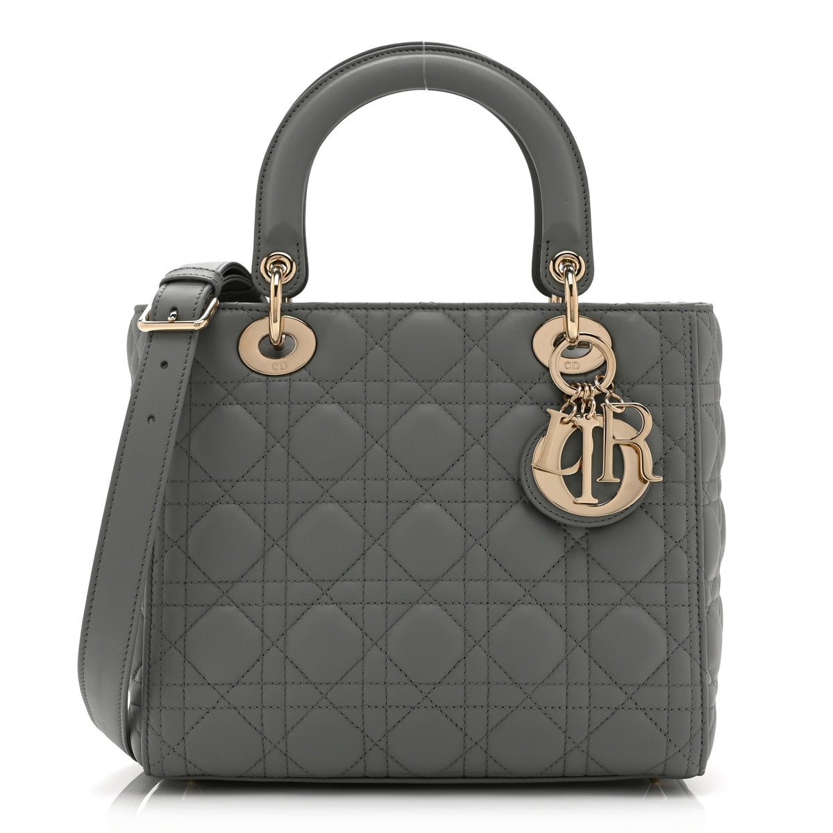 Lambskin Cannage Medium Lady Dior Grey