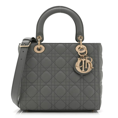 Christian Dior Lambskin Cannage Medium Lady Dior Grey 1 of 10