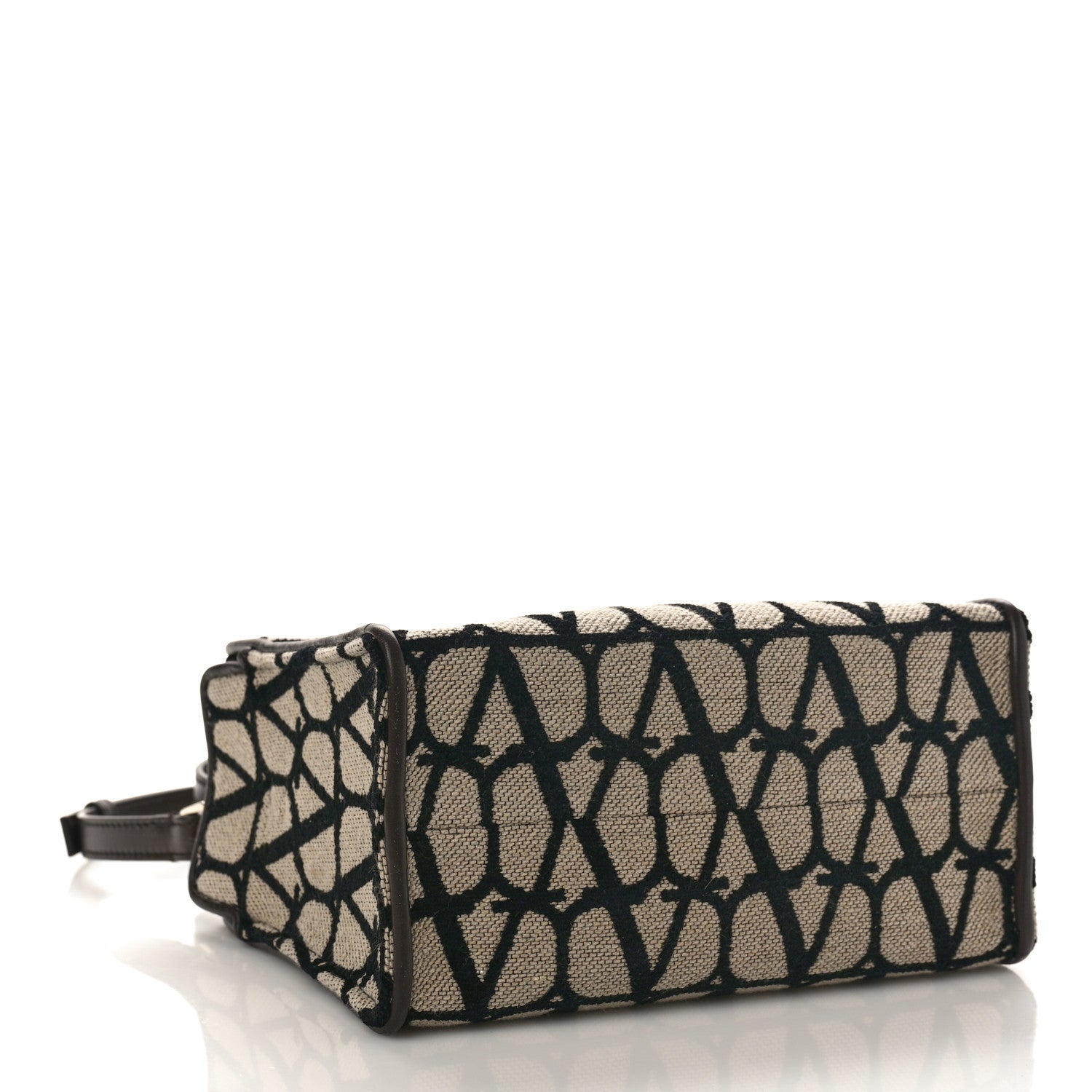 Valentino Garavani Toile Iconographe Goatskin Mini Le Troisieme Shopping Bag Naturale Black Fondant 4 of 8