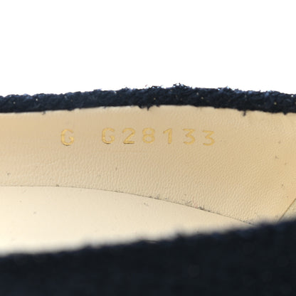 Chanel Tweed Crystal Cork CC Pumps 37.5 Black 7 of 8