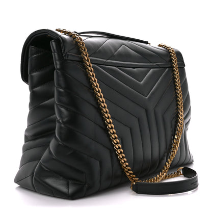Saint Laurent Calfskin Y Quilted Monogram Large Loulou Chain Satchel Black 3 of 12
