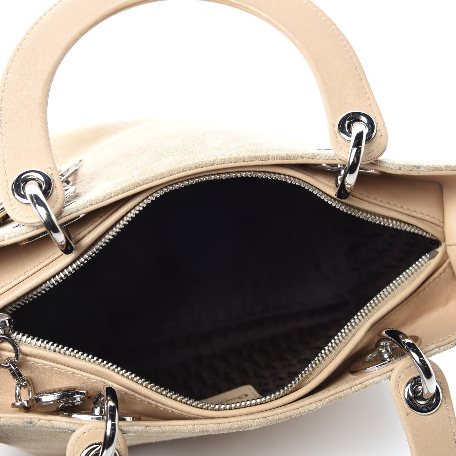 Christian Dior Suede Cannage Medium Lady Dior Beige 5 of 16