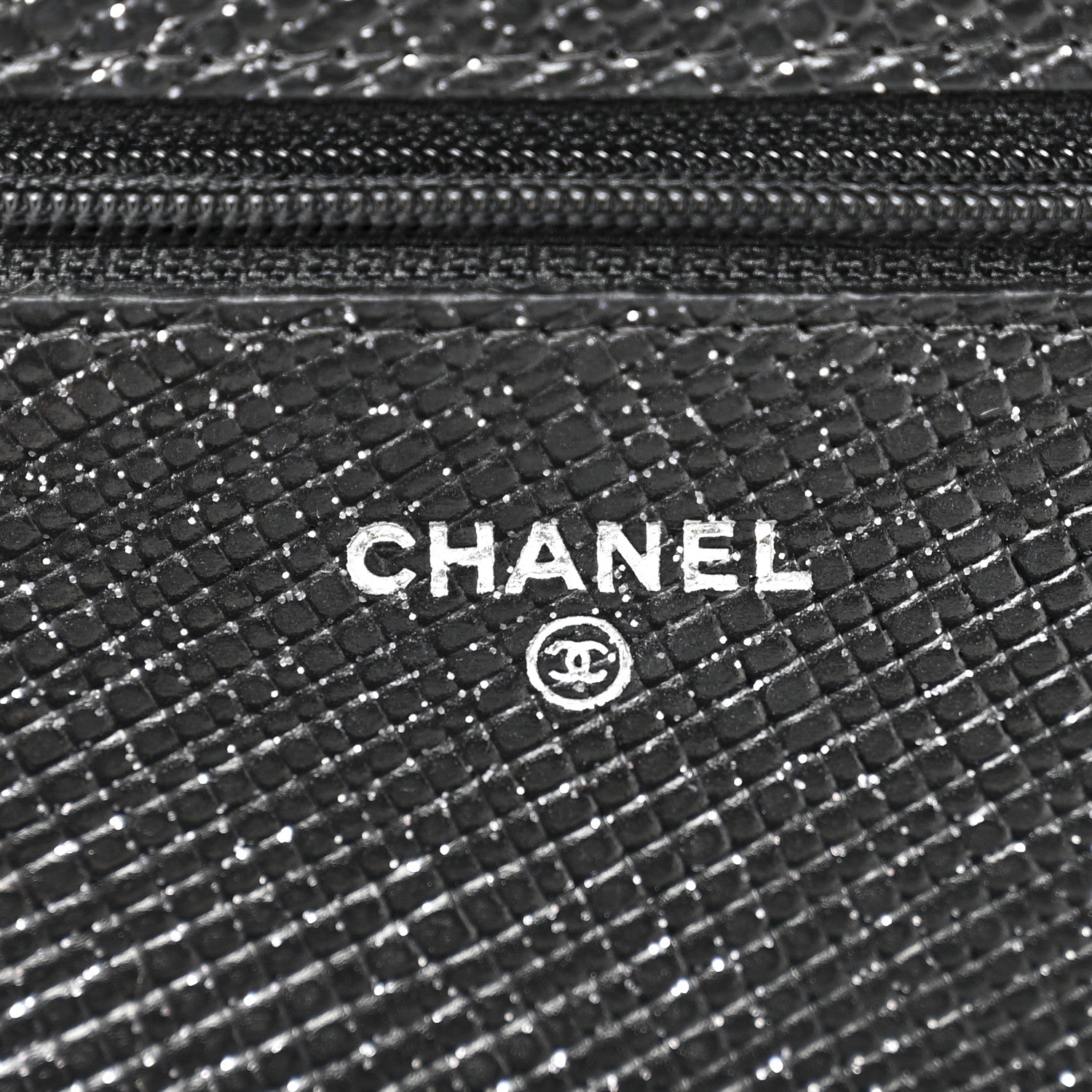 Chanel Glitter Calfskin Quilted Wallet on Chain WOC Black 6 of 12
