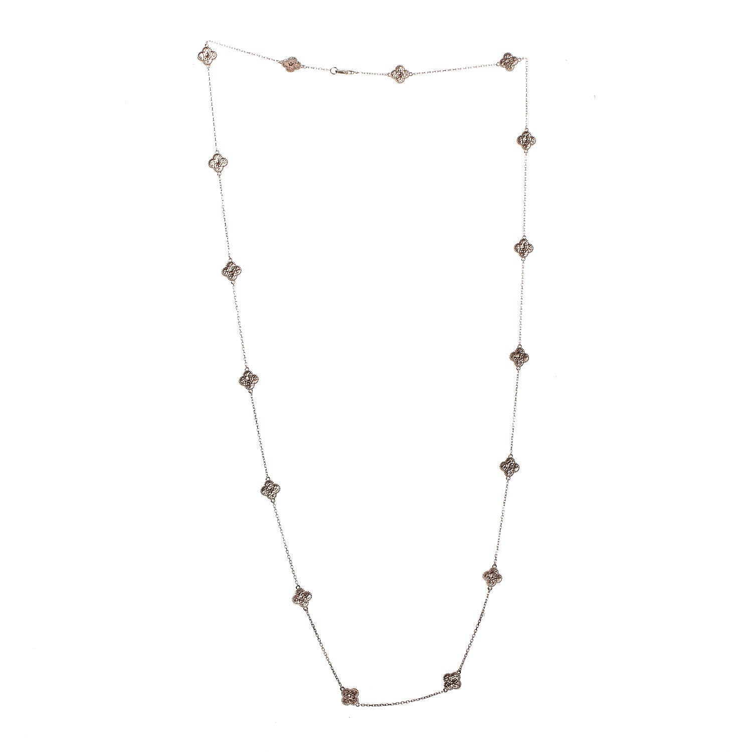 Van Cleef & Arpels 18K Rose Gold 16 Motifs Sweet Alhambra Necklace 2 of 5