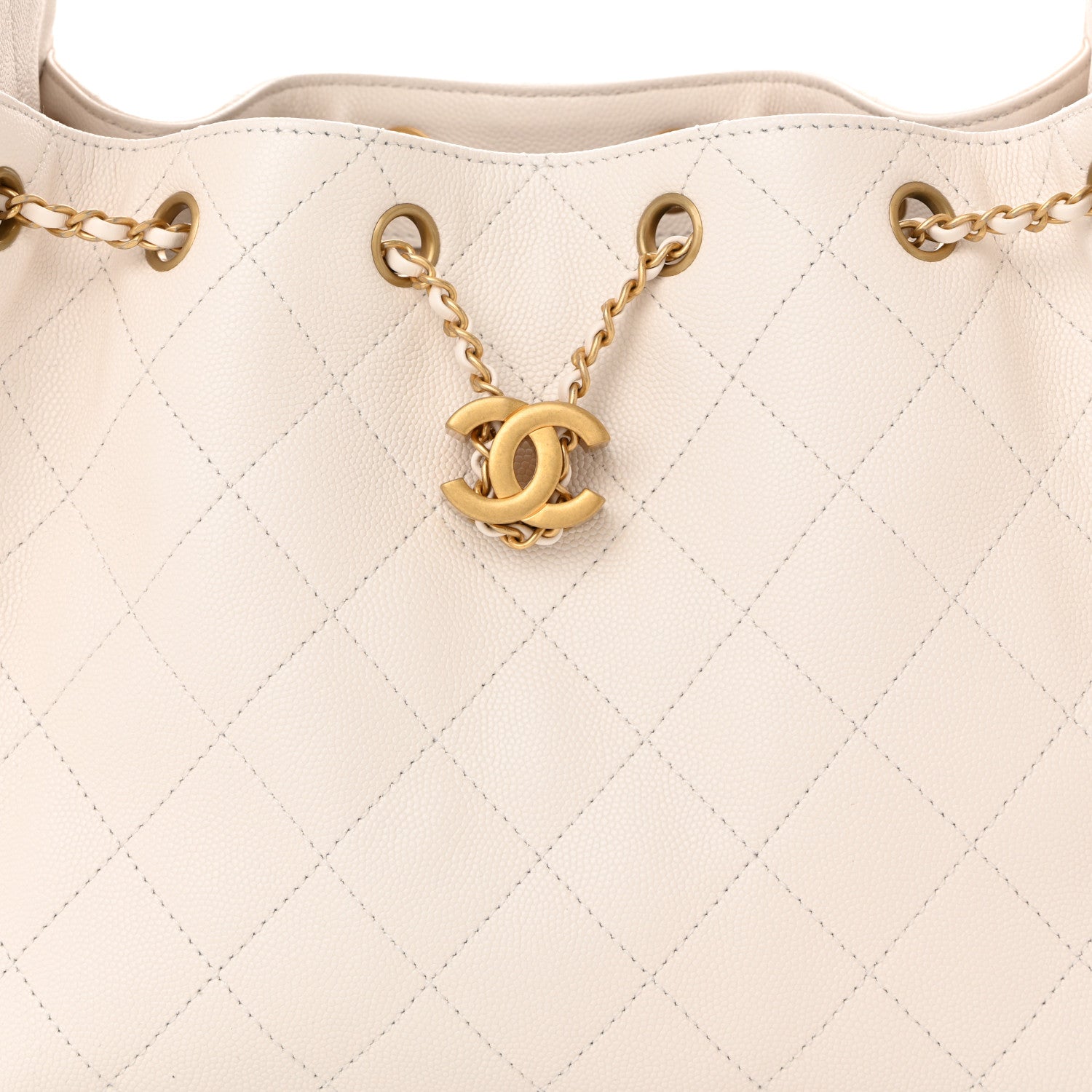 Chanel Caviar Quilted Small Chanel 25 Handbag White 13 of 19