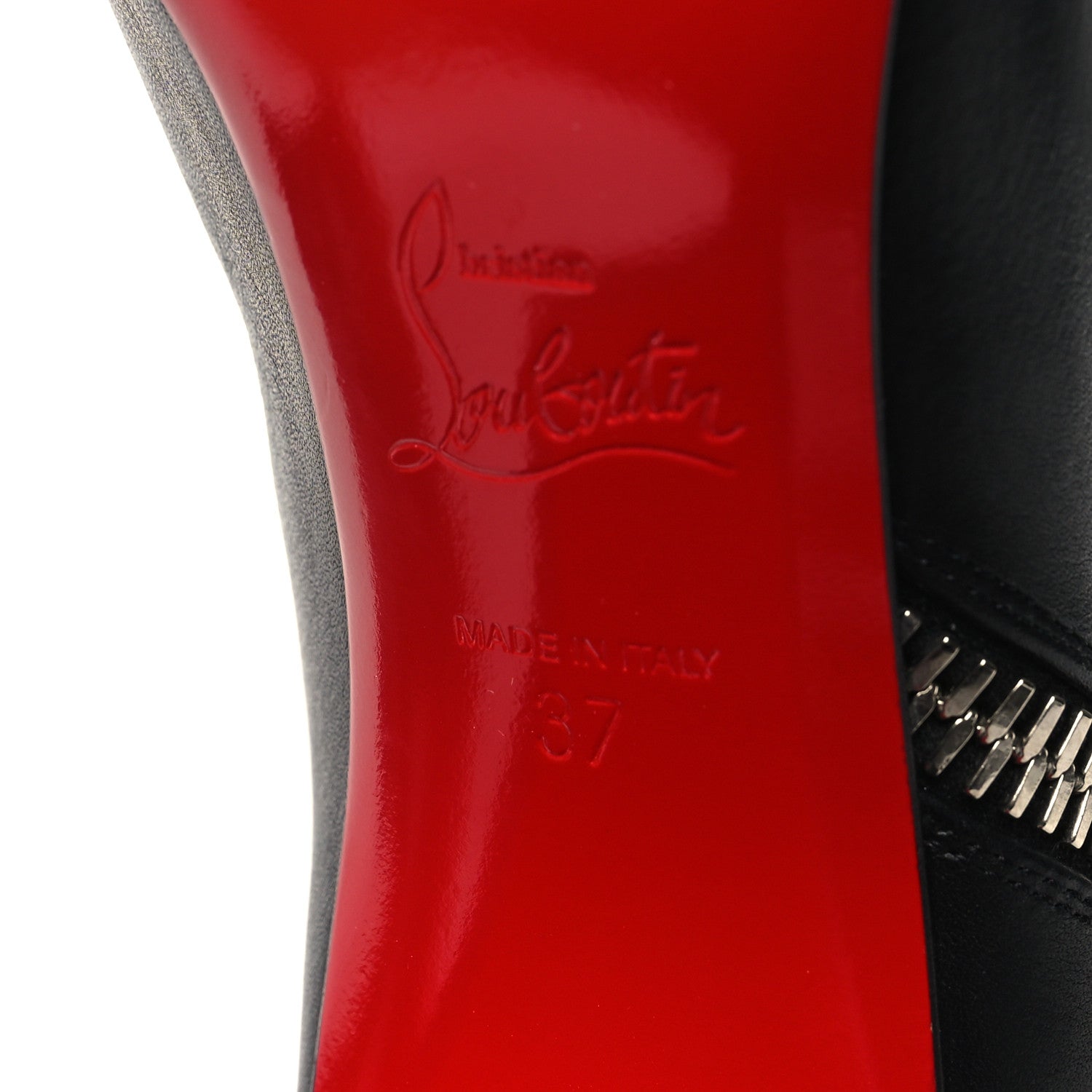 Christian Louboutin Calfskin Ziptotal 85 Ankle Boots 37 Black 6 of 8
