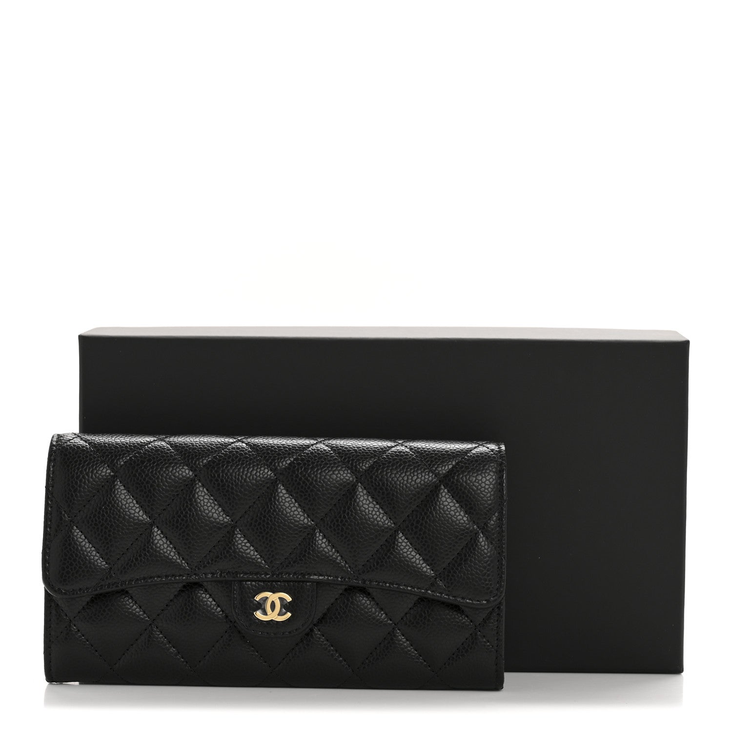 Chanel Caviar Quilted Large Gusset Flap Wallet Black 9 of 9