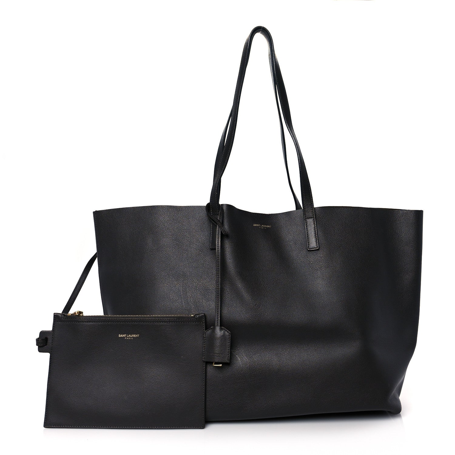 Saint Laurent Calfskin Large Shopping Tote Fog 1 of 13