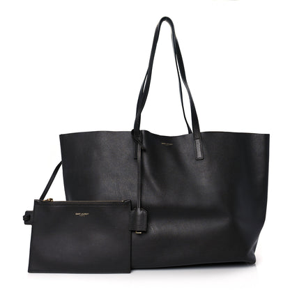 Saint Laurent Calfskin Large Shopping Tote Fog 1 of 13