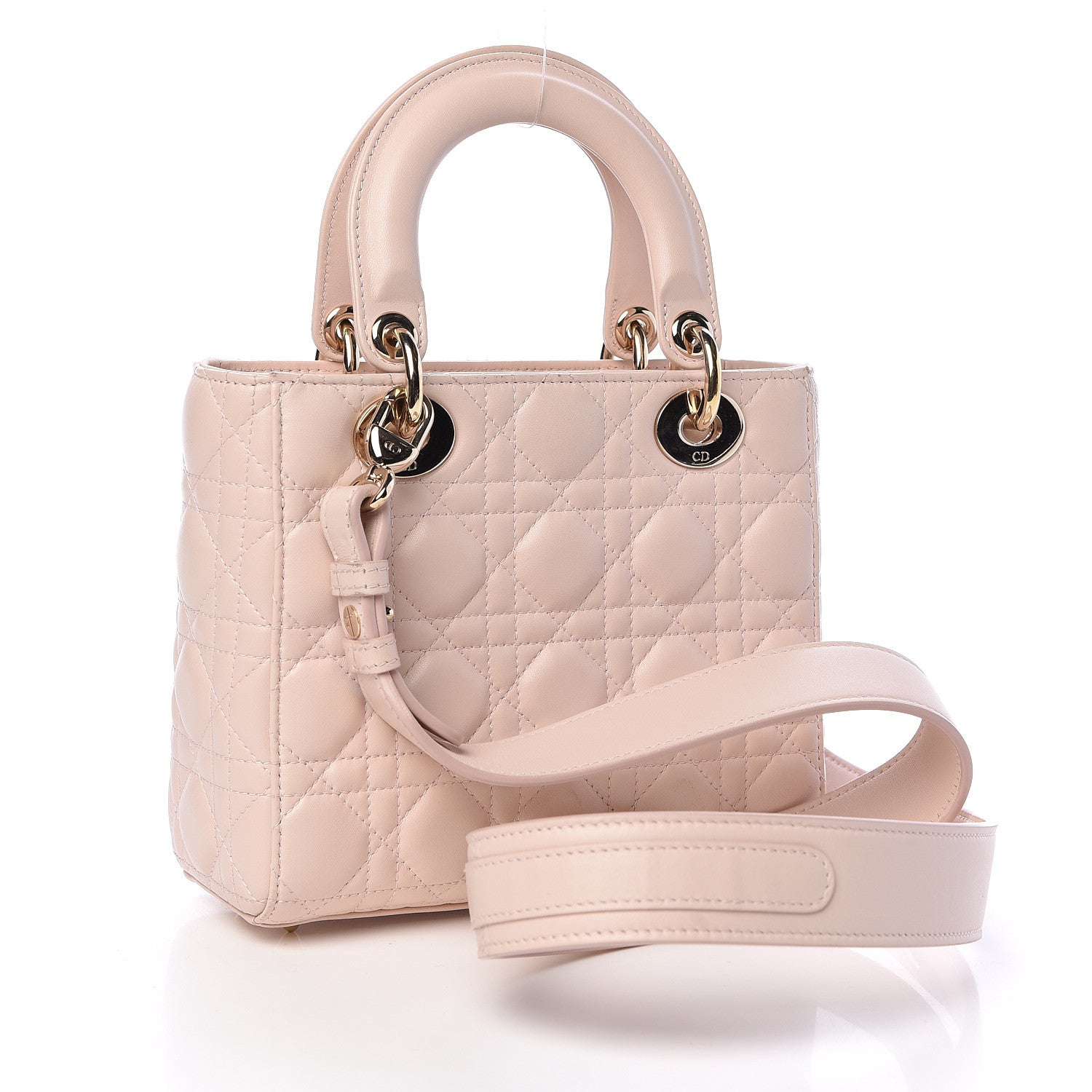 Christian Dior Lambskin Cannage Small Lucky Badges My Lady Dior Pink 3 of 14