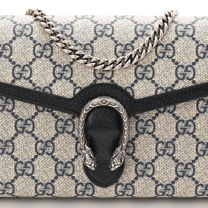 Gucci GG Supreme Monogram Textured Dollar Calfskin Mini Dionysus Chain Wallet Beige Blue 8 of 10