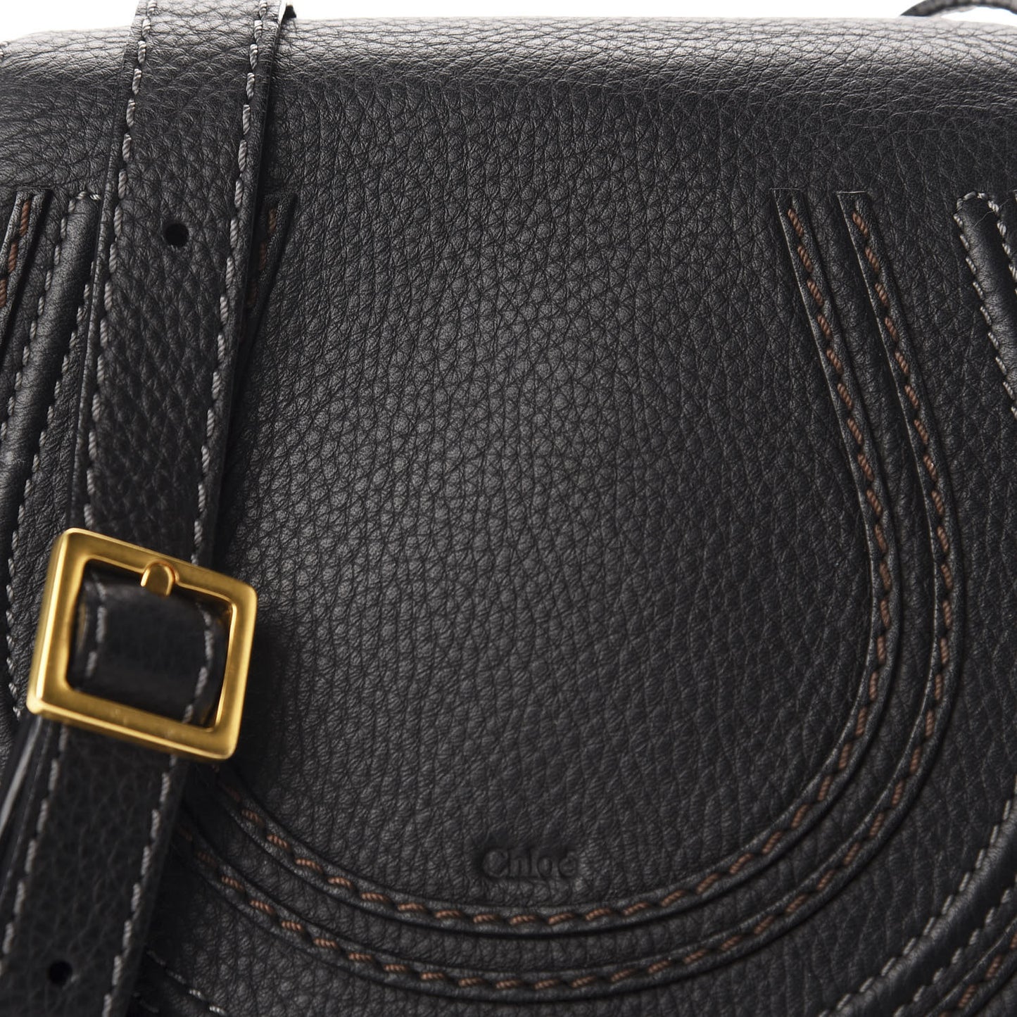 Calfskin Mini Marcie Round Crossbody Bag Black