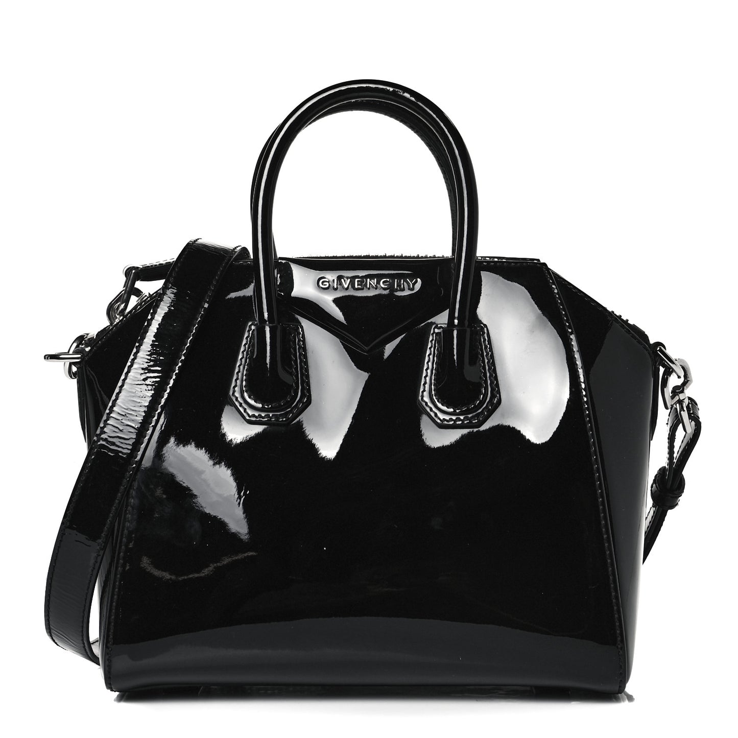 Patent Calfskin Mini Antigona Black