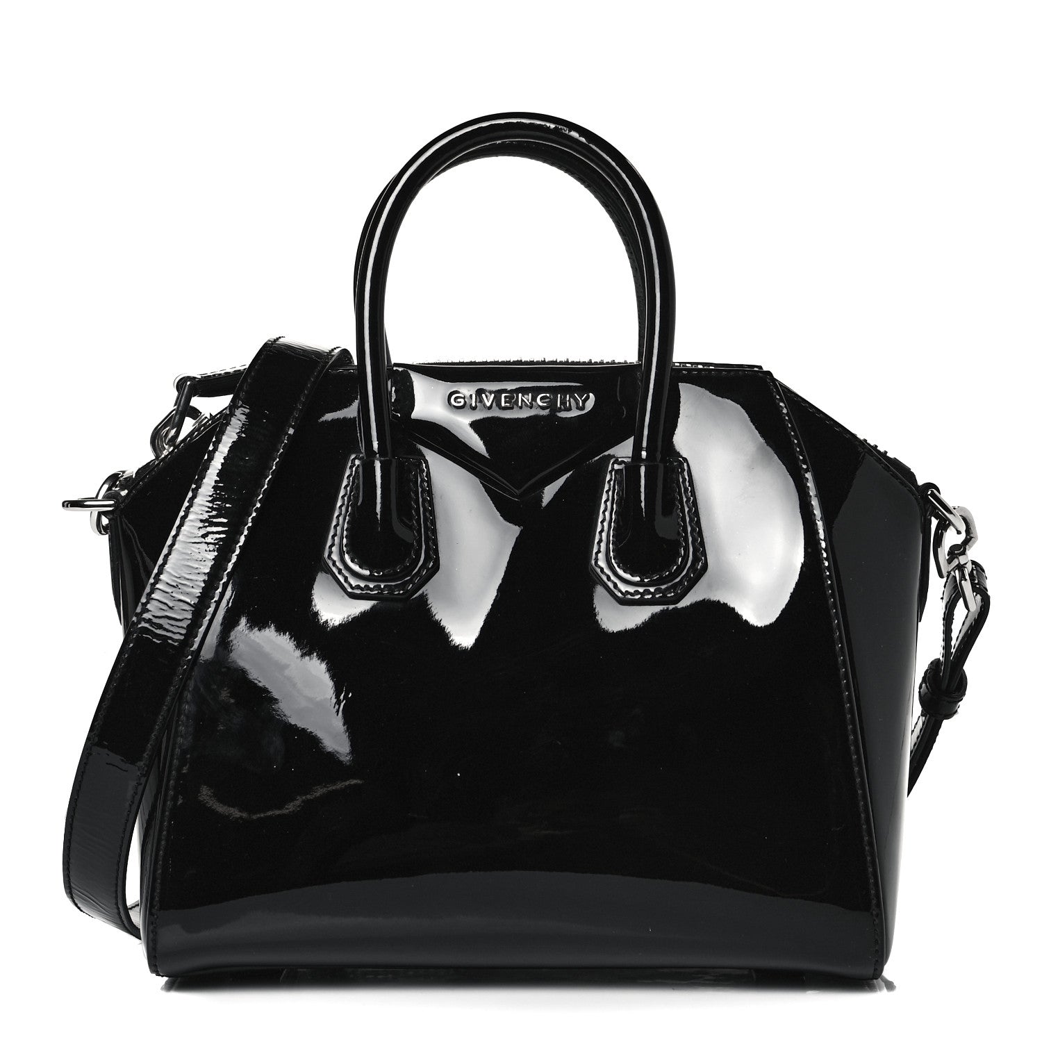 Givenchy Patent Calfskin Mini Antigona Black 1 of 8