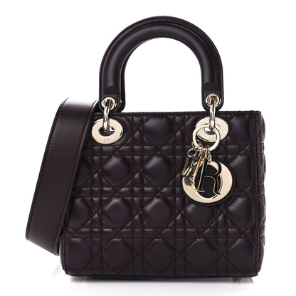Christian Dior Lambskin Cannage Small Lucky Badges My Lady Dior Plum 1 of 12