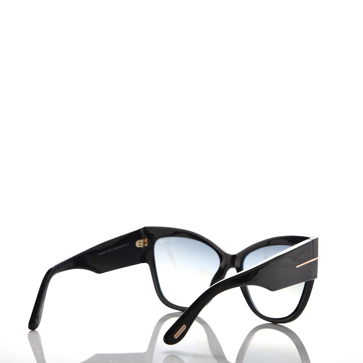 Tom Ford Acetate Anoushka Cat Eye Sunglasses TF371 Black 4 of 7