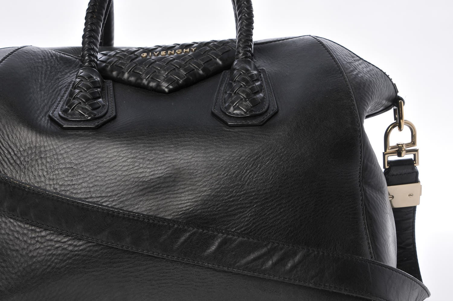 Givenchy Smooth Calfskin Woven Medium Antigona Black 13 of 18
