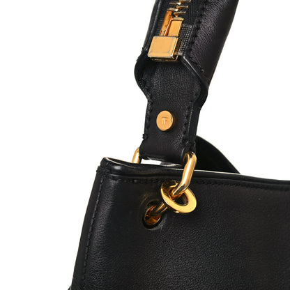 Tom Ford Calfskin Zipper Strap Hobo Black 14 of 16