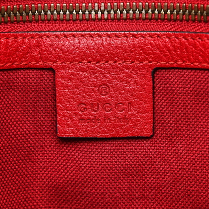 Gucci Canvas Calfskin Sylvie Stripe Logo Mens Tote Red White Blue 6 of 11