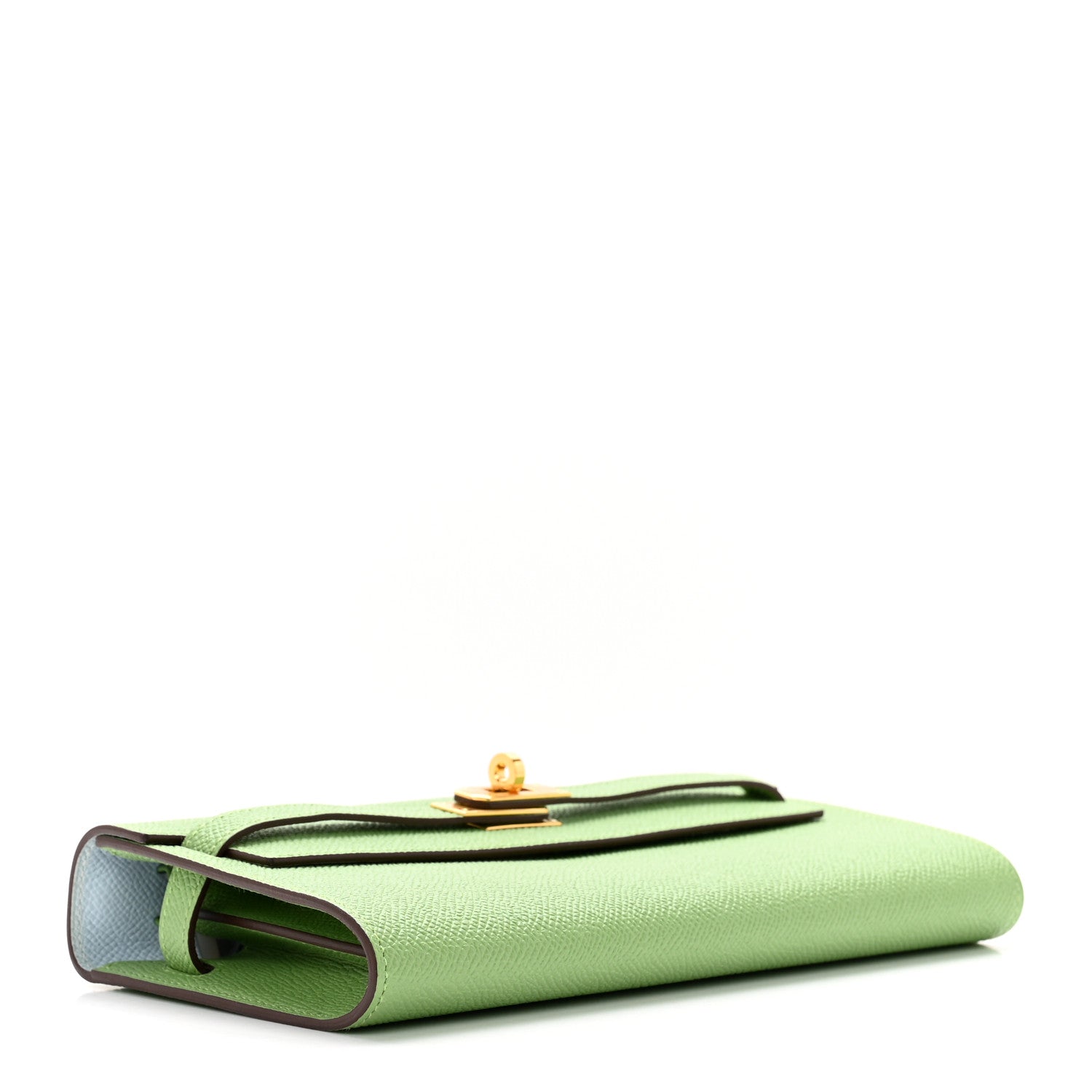 Hermes Epsom Kelly Wallet To Go Vert Criquet Blue Brume 3 of 6