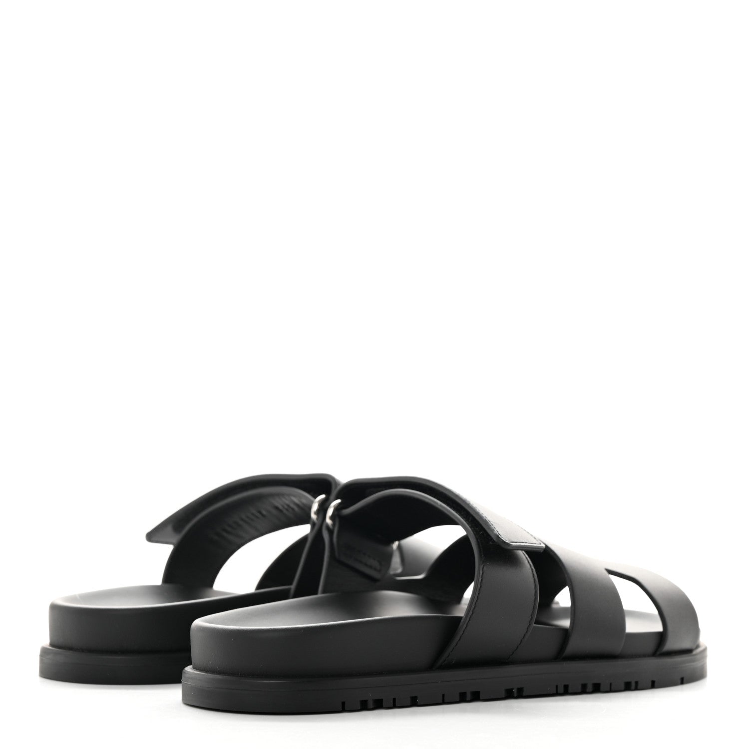 Hermes Calfskin Womens Chypre Sandals 36.5 Black 4 of 9