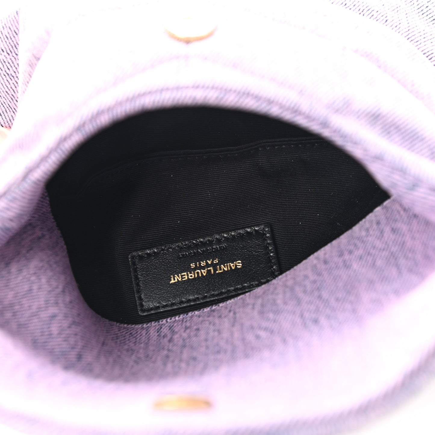 Denim Quilted Loulou Puffer Monogram Pouch Clutch Bleached Lilac