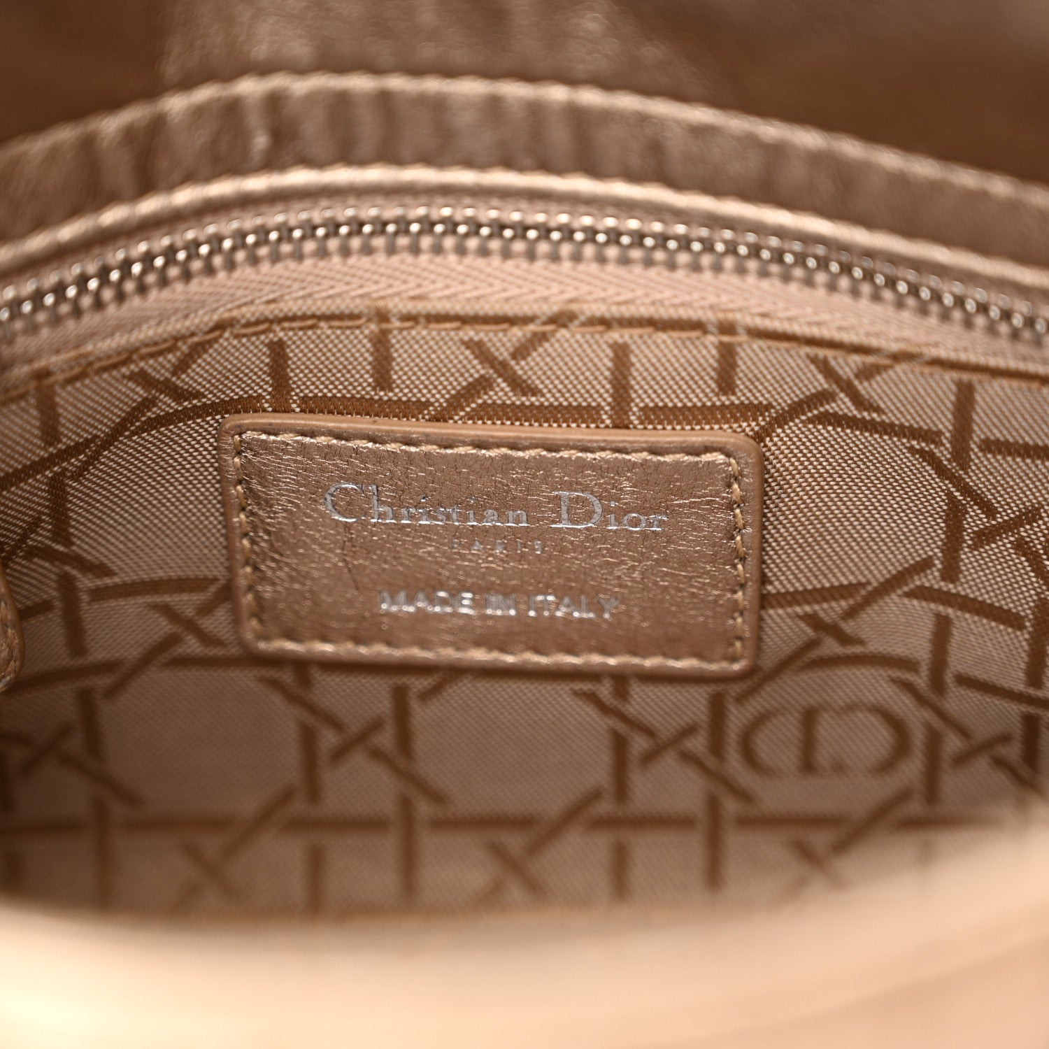 Christian Dior Metallic Lambskin Cannage Mini Lady Dior Gold 6 of 13