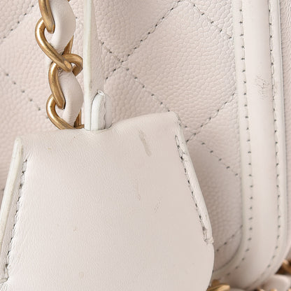 Chanel Caviar Quilted Medium CC Filigree Vanity Case White 13 of 13