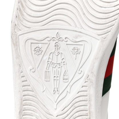 Gucci Calfskin Ayers Web Mens Ace Sneakers 10.5 White Green 7 of 9