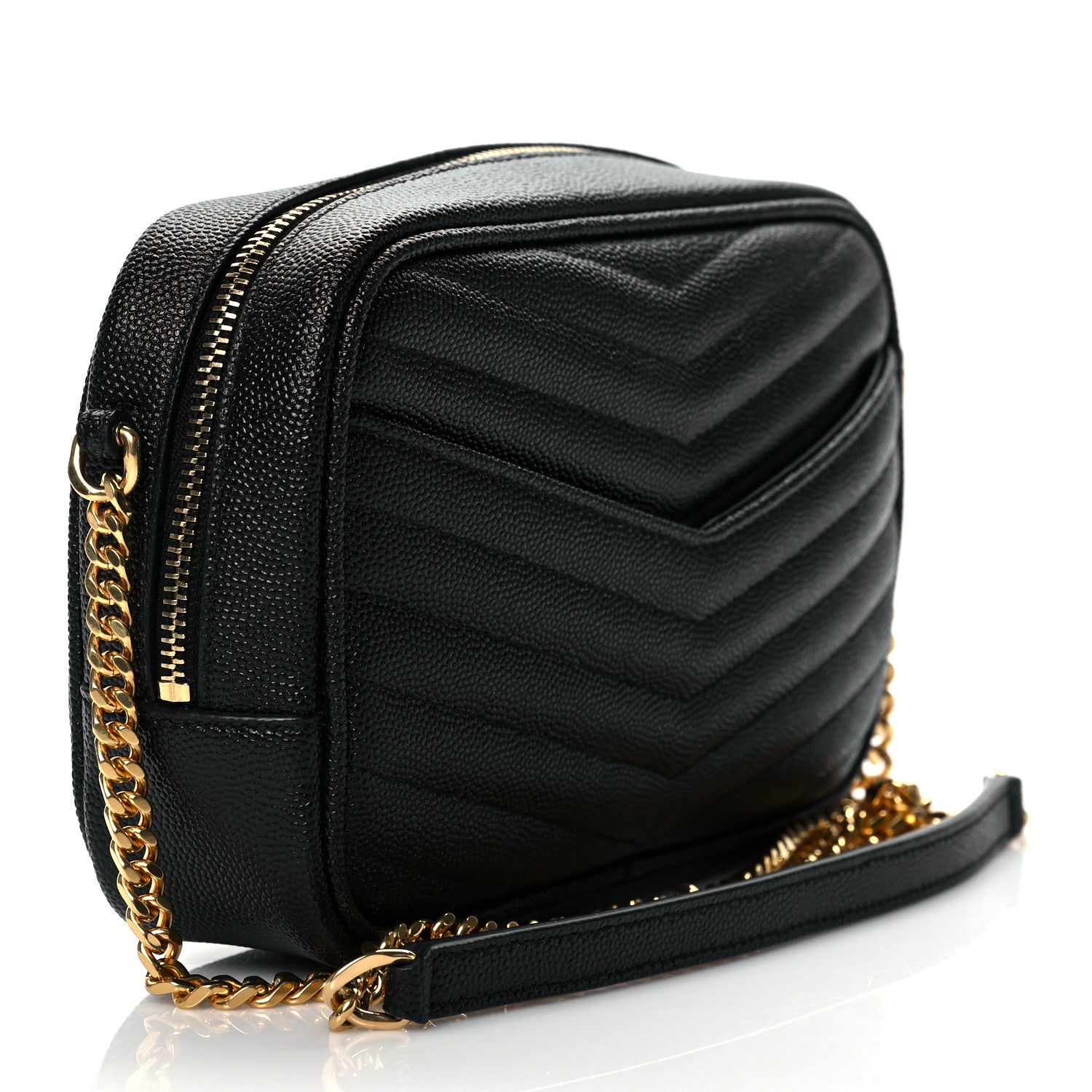 Saint Laurent Grain De Poudre Matelasse Monogram Mini Lou Camera Bag Black 3 of 10