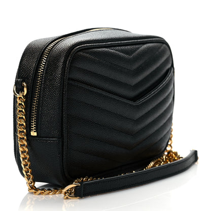 Saint Laurent Grain De Poudre Matelasse Monogram Mini Lou Camera Bag Black 3 of 10