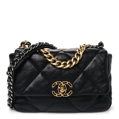 Chanel Goatskin Quilted Medium Chanel 19 Flap Black 1 of 9