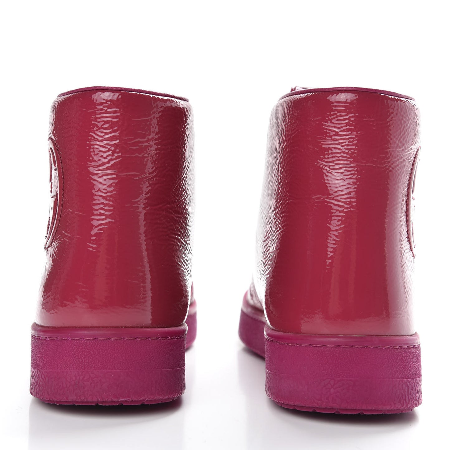 Soft Patent Womens High Top Sneakers 35.5 Fuchsia
