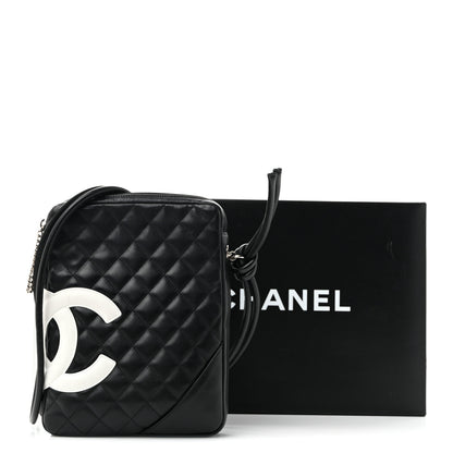 Chanel Calfskin Quilted Medium Cambon Messenger Black White 15 of 15
