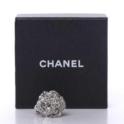 Chanel Strass CC Camellia Ring 6.25 Silver 5 of 5