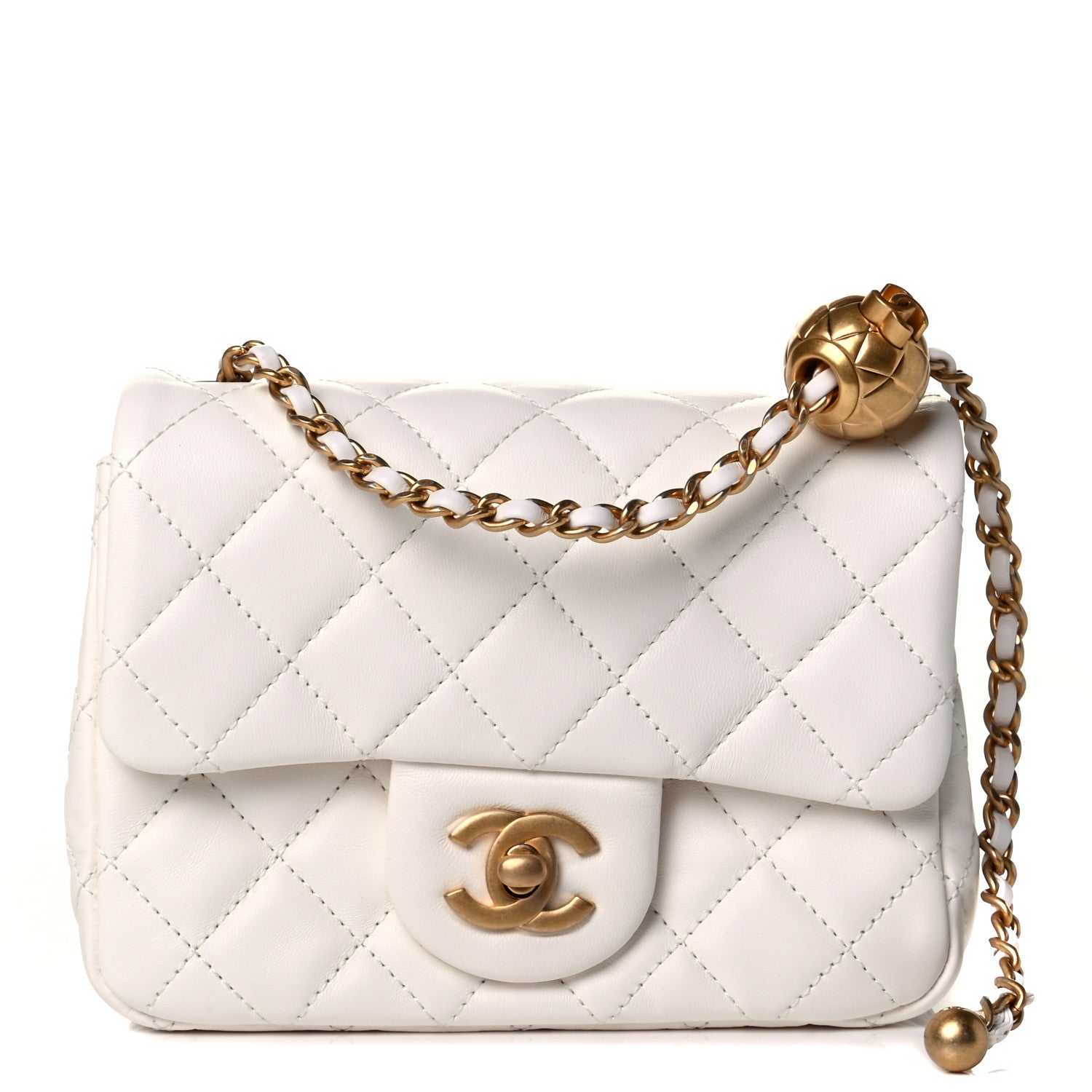 Chanel Lambskin Quilted Mini Pearl Crush Flap White 1 of 5