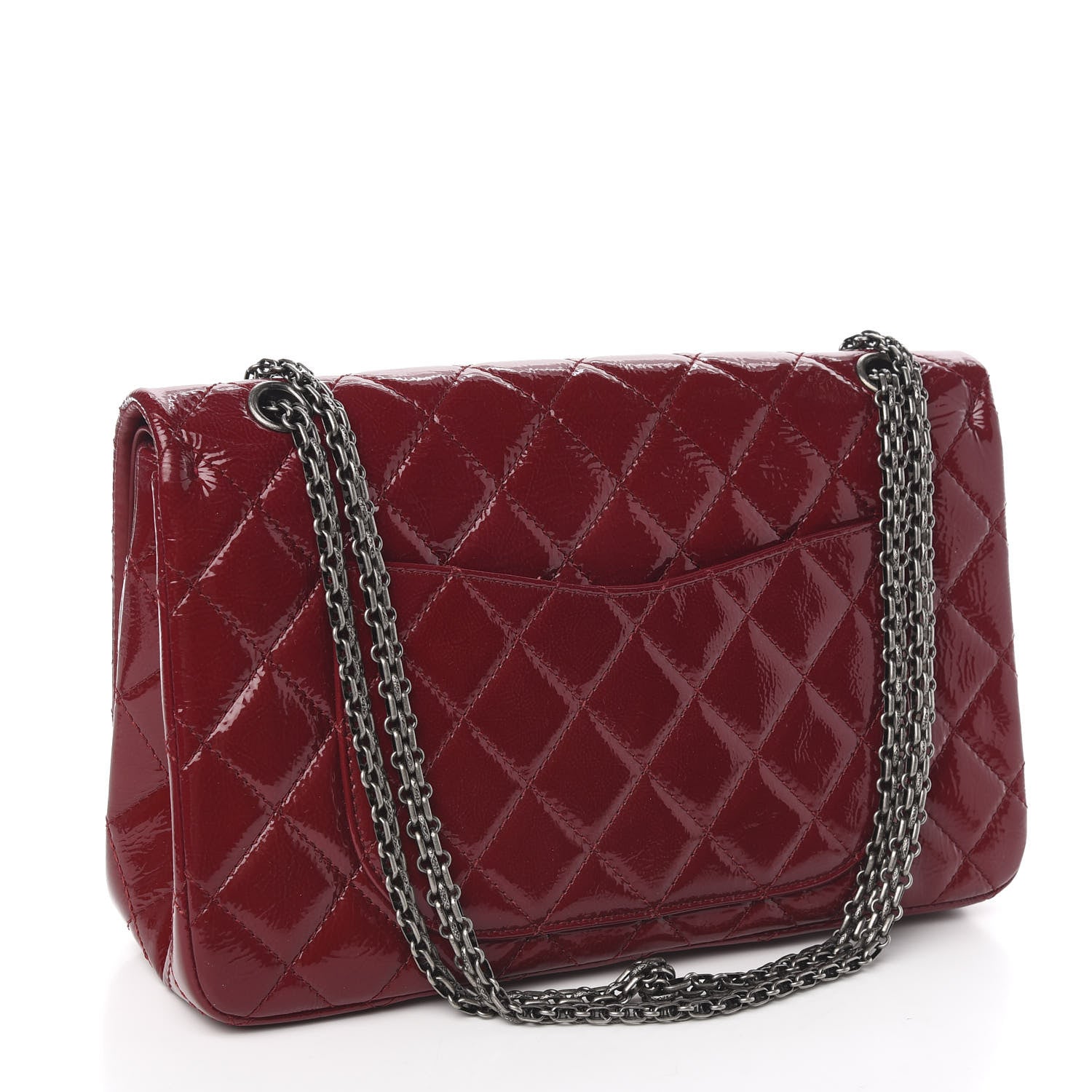Chanel Distressed Patent Quilted 2.55 Reissue 227 Flap Red 3 of 12