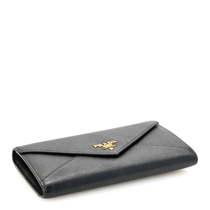 Prada Saffiano Metal Envelope Wallet Black 4 of 7
