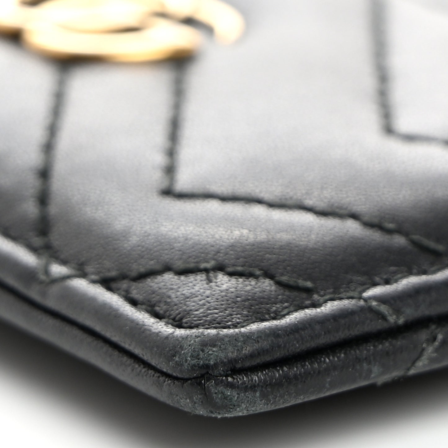 Calfskin Matelasse GG Marmont Card Holder Black