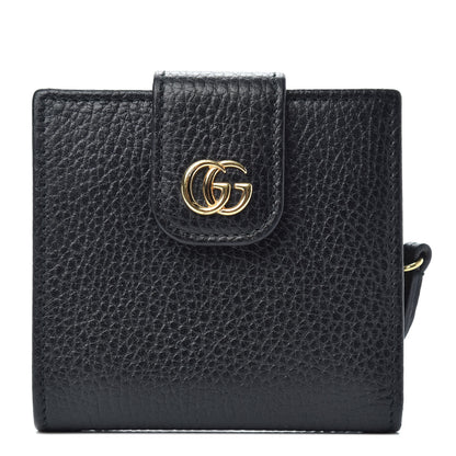 Gucci Dollar Calfskin GG Marmont French Wallet Black 1 of 6