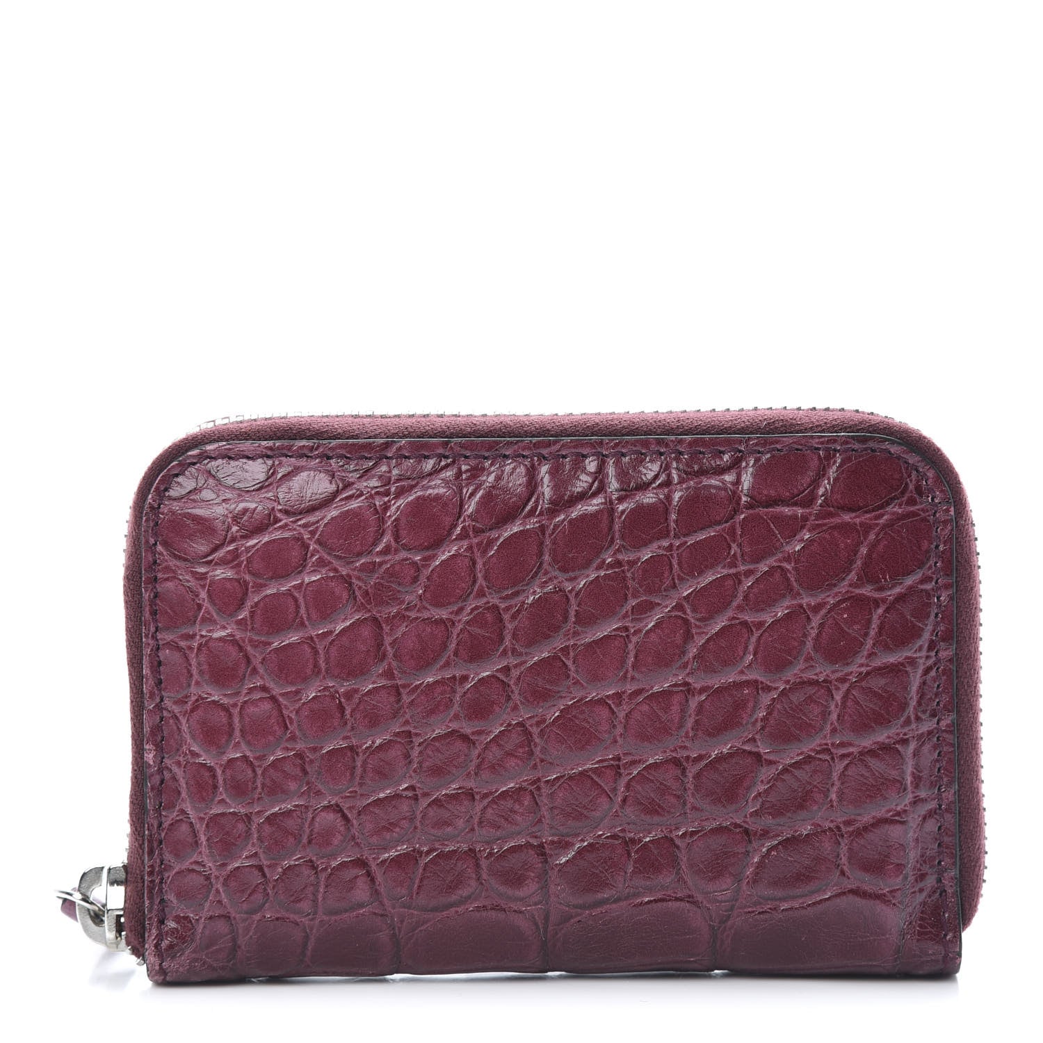 Gucci Crocodile Zip Around Card Case Cherry Gloss 1 of 9