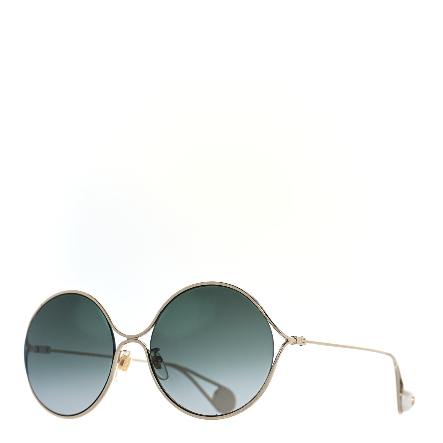 Gucci Round Pearl Tip Sunglasses GG0253SA Gold 1 of 7