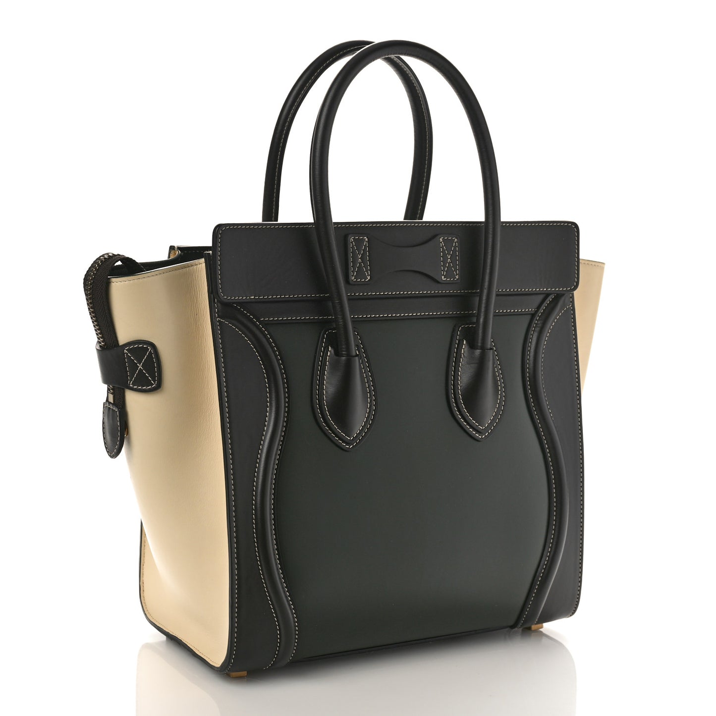 Smooth Calfskin Tri-Color Micro Luggage Light Emerald