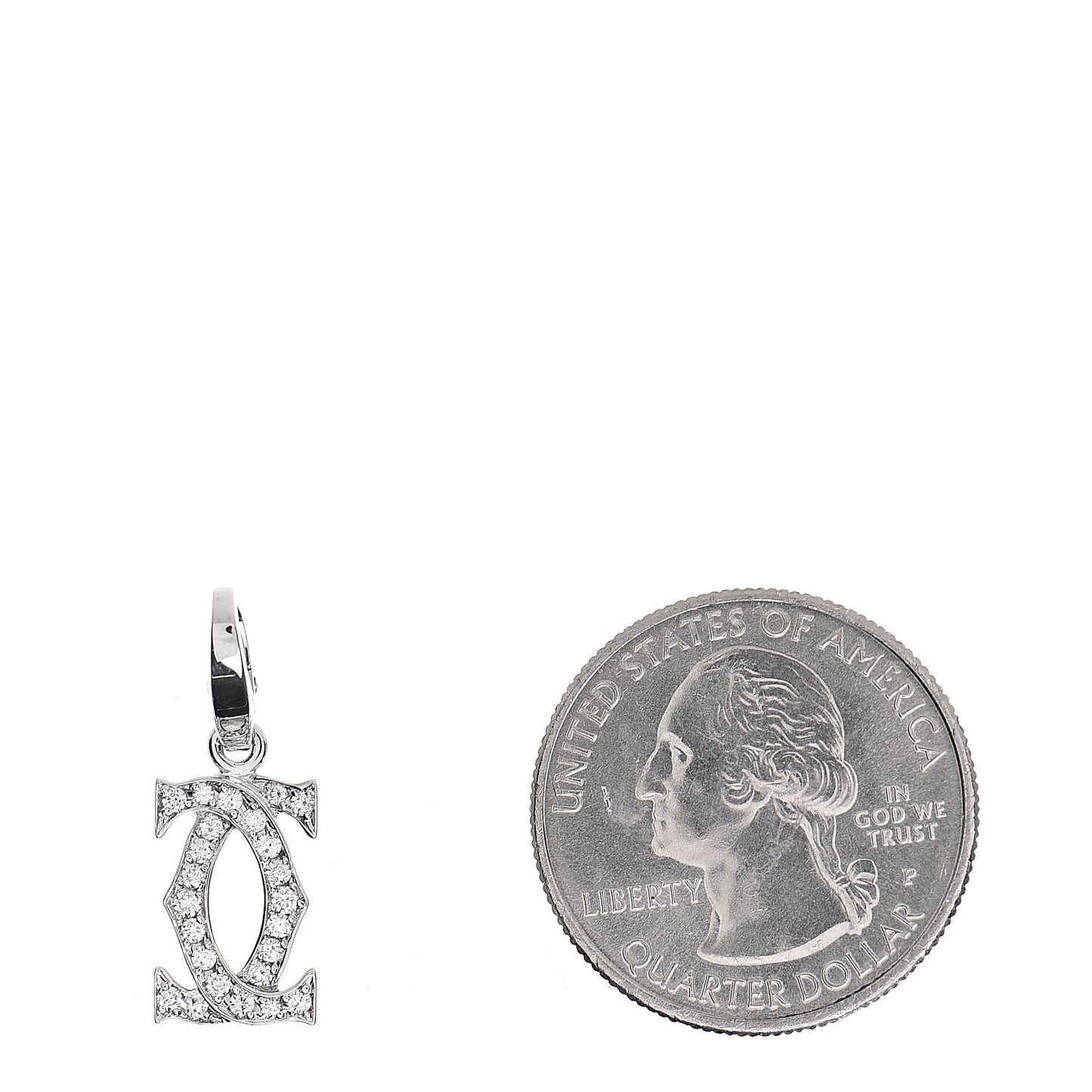 18K White Gold Diamond Logo Charm