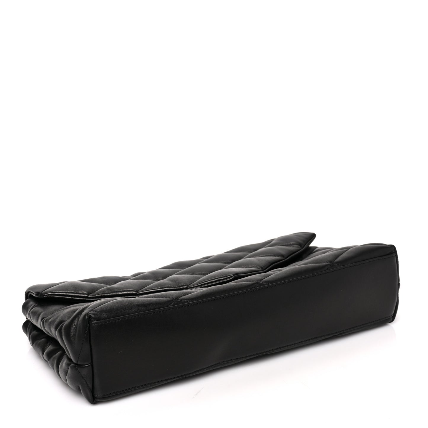 Lambskin Quilted Sade Puffer Envelope Clutch Black
