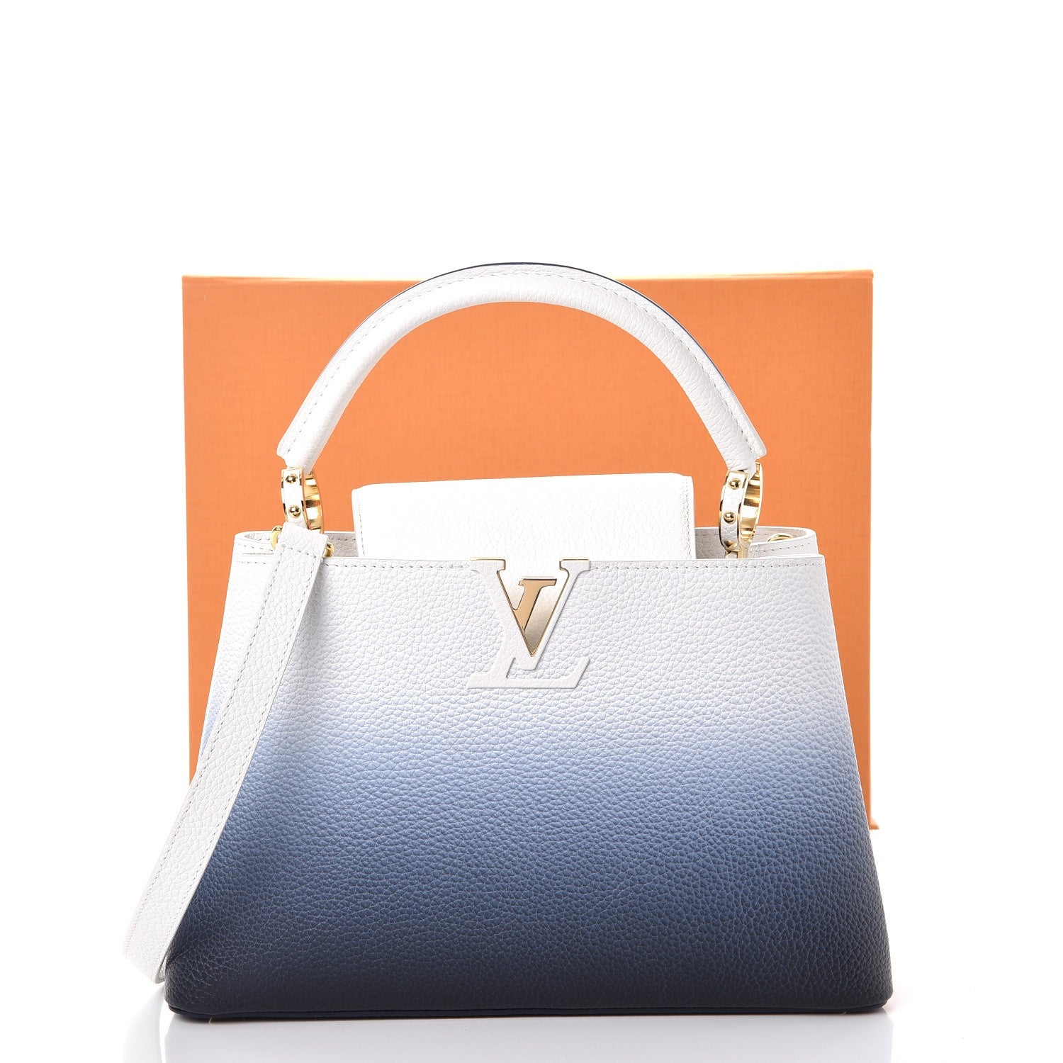 Louis Vuitton Taurillon Capucines PM Blue Marine 8 of 8