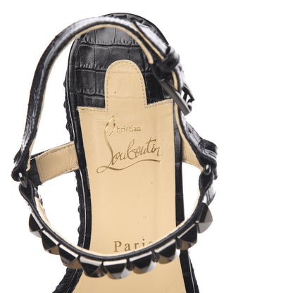 Christian Louboutin Alligator Rope Cataclou 60 Platform Sandals 39 Black 5 of 9