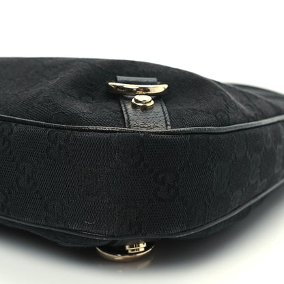 Gucci Denim Monogram Abbey D Ring Hobo Black 10 of 13